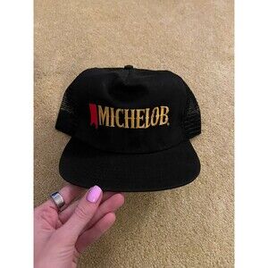 Vintage Michelob Beer Black Snapback Trucker Hat